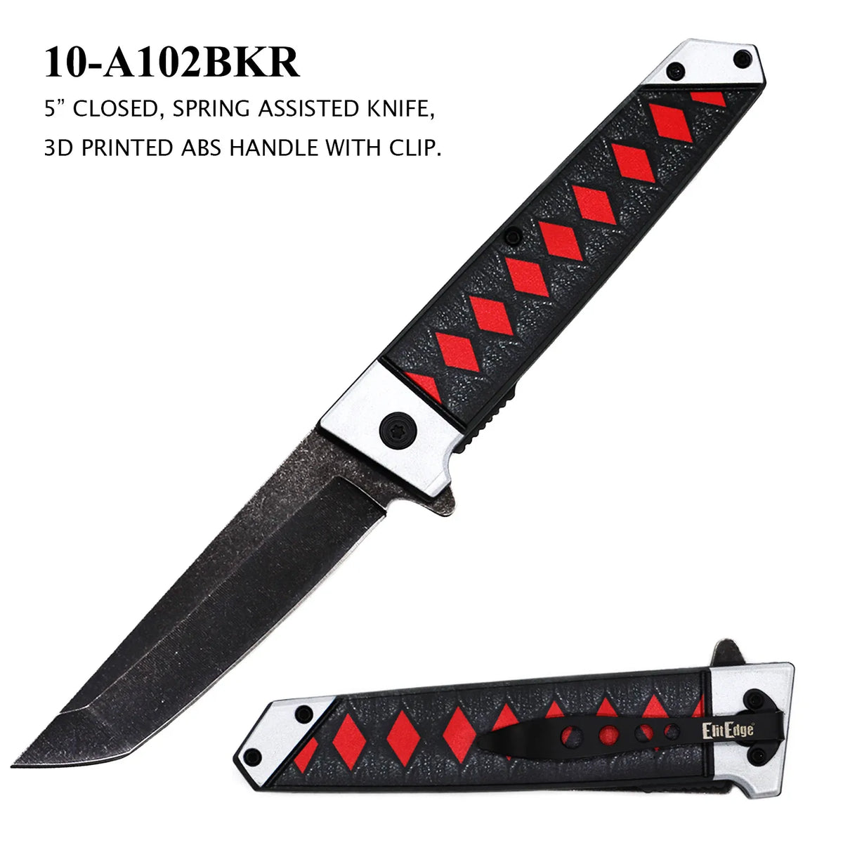 Spring Assisted Tanto Japanese Style Folding Knife SKU 10-A102BKR