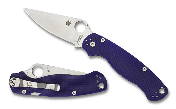 Spyderco Paramilitary 2 Knife Blue/Purple G-10 SKU C81GPDBL2