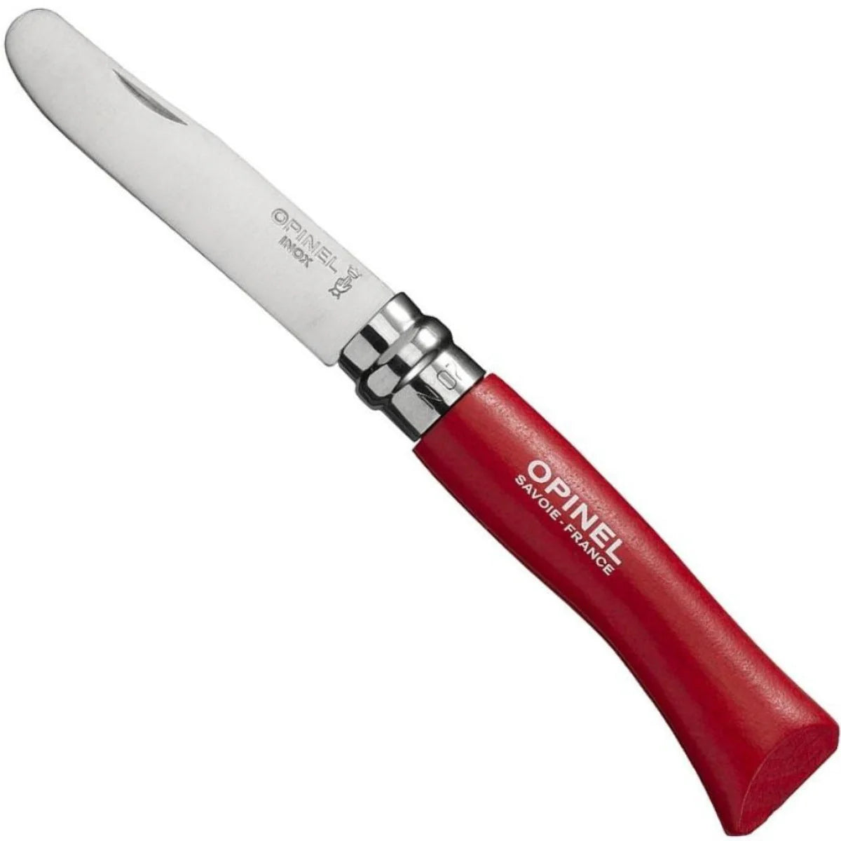 My First Opinel No.7 Folding Knife Rounded Tip SS Blade/Dark Red Handle SKU 001970