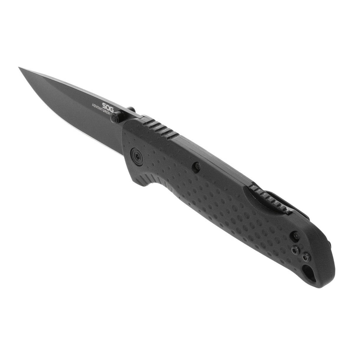 SOG Adventurer LB Blackout Lock Back Folding Knife SKU 13-11-01-43