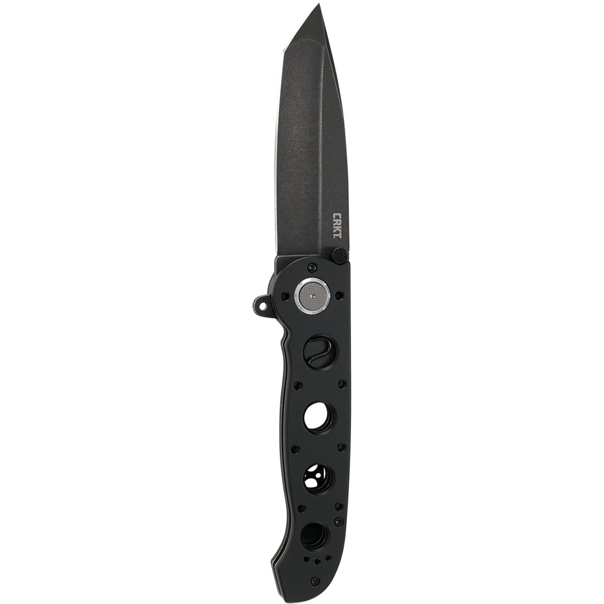 Columbia River Kit Carson Assisted Deadbolt Lock Flipper Knife Black Stonewash D2 Tool Steel Blade/Black Alum. Handle SKU CRKT M16-04DB