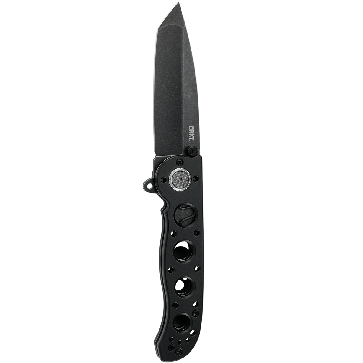 Columbia River Kit Carson Assisted Deadbolt Lock Flipper Knife Black Stonewash D2 Tool Steel Blade/Black Alum. Handle SKU CRKT M16-02DB