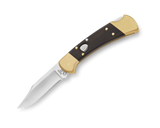 Buck 112 Ranger Automatic Lockback Knife with Leather Sheath 420HC SS Blade/Ebony Crelicam Handle SKU 0112BRSA-B