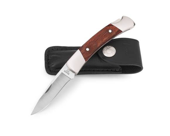 Buck 501 Squire Lockback Knife 420 SS Blade/Rosewood Handle w/Leather Sheath SKU 0501RWS-B