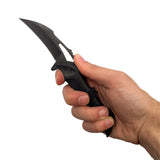 EliteEdge Spring Assist Bat Knife Black Stainless-Steel Blade/Black Bat Shaped ABS Handle SKU 10A86BMC