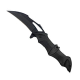 EliteEdge Spring Assist Bat Knife Black Stainless-Steel Blade/Black Bat Shaped ABS Handle SKU 10A86BMC