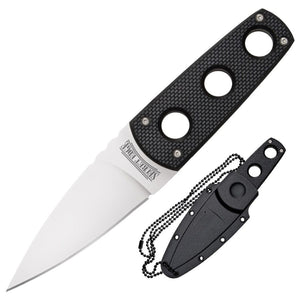 Cold Steel Secret Edge Fixed Blade/Neck Knife w/Sheath Japanese AUS-8 Steel Blade/Black Griv-Ex Handle SKU CS-11SDT