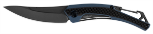 Kershaw Reverb XL Folding Knife Black Upswept Blade, Blue-Gray G10 Handle SKU  1225with Carbon Fiber Overlay SKU