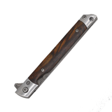 Defender-Extreme Ball Bearing Knife 3CR13 SS Laser Stripe Finish Blade/Wood Handle w/Leather Sheath SKU 14390