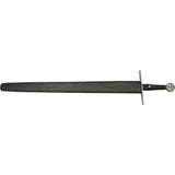 One Hand Medieval Cross Sword Full Tang SS Blade/Leather Wrap Handle w/Black Leather Sheath SKU 901140-LBS