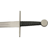 One Hand Medieval Sword Plain Guard Full Tang SS Blade/Leather Wrap Handle w/Black Leather Sheath SKU 901142-LBS