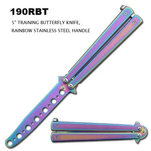 Rainbow Butterfly Training Knife Stainless Steel SKU 190RBT