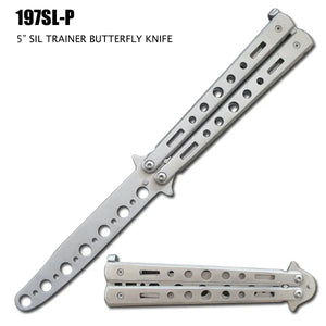 Silver Butterfly Training Knife Stainless Steel Blade/Handle SKU 197SL-P