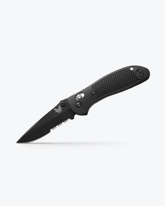 Benchmade Griptilian Axis Lock Knife Black Half Serr. CPM S30V Steel Blade/Black Polymer Handle SKU 551SBK-S30V