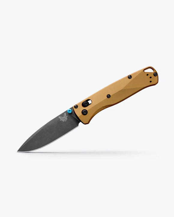 Benchmade Bugout AXIS Lock Knife Black DLC Battlewash M390 Premium SS Blade/Burnt Brass Alum. Handle SKU 535BK-07