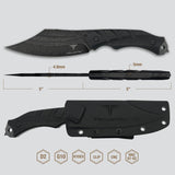 Takumitak Alert Fixed Blade Knife w/Sheath D2 Stonewash SS Blade/Black G10 Handle SKU TKF210SW