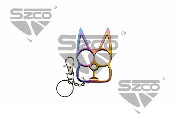 Claws Cat Ears Self Defense Keychain Rainbow SKU 211643-RB