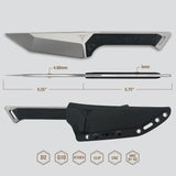 Takumitak Charge Fixed Blade Knife w/Sheath D2 Polished SS Blade/Black G10 Handle SKU TKF215SL