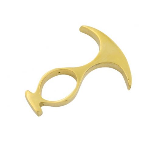 Solid Brass One Finger Gri Gri Knuckle Ring SKU KT-003BS