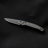 Hogue Collector Series Mysto ABLE Lock Knife w/Blue Titanium Insert Black CPM MagnaCut Stainless Steel Blade/Black Cerakote Machined Carbon Fiber Handle SKU 24492-LIM