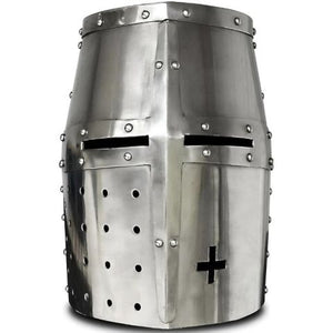 Medieval Warrior Crusader Great Helmet w/Stand 18 Guage Steel SKU 300418