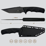 Takumitak Reaper Fixed Blade Knife w/Sheath & 2 Handles Black 3Cr13 SS Blade/Black & Green Nylon Handles SKU TKF305