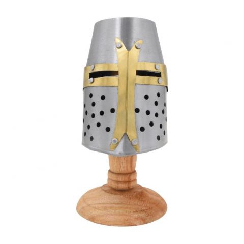 Mini Medieval Warrior Crusader Helmet w/Stand 16 Gauge Steel 5.5