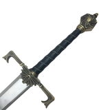 38" Medieval Style Sword Stainless-Steel Blade/Black and Gold Handle/Pommel & Black Scabbard SKU 14403