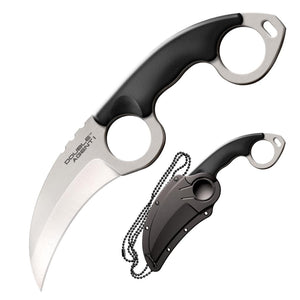 Cold Steel Double Agent I Fixed Blade Karambit Knife w/Sheath Japanese AUS 8A Stainless/Black Griv-Ex Handle SKU CS-39FK