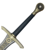 41" Medieval Style Sword Stainless-Steel Blade/Black and Gold Handle/Pommel and Black Scabbard SKU 14402