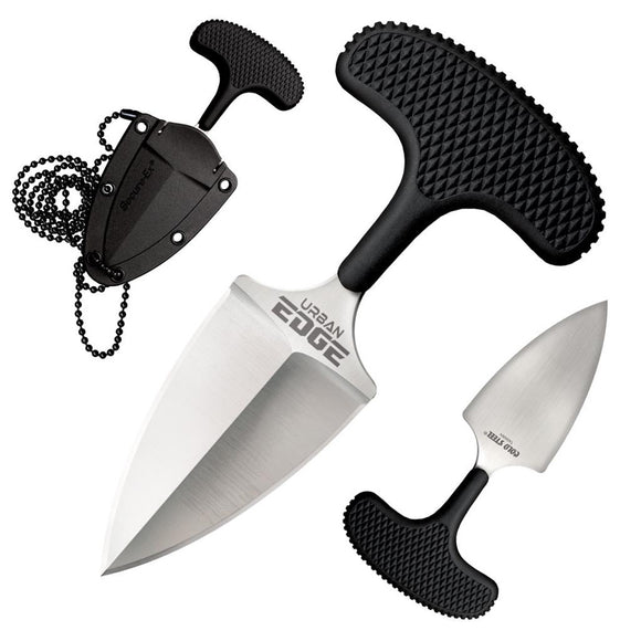 Cold Steel Urban Edge Push Dagger w/Sheath Japanese AUS 8A Stainless-Steel Blade/Black Kray-Ex Handle SKU CS43XL