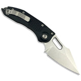 Microtech/Borka Blades Stitch Automatic Knife Spear Point Stonewash SS Blade/Black Alum. Handle SKU 169-10