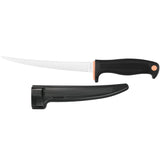 Kershaw Clearwater II Fillet Knife w/Sheath Satin Finish 420J2 Stainless-Steel Blade/Black & Orange Rubber Handle SKU KS1257