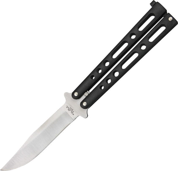 BenchMark Balisong Butterfly Knife Stainless-Steel Blade/Black Alloy Handle SKU BM004