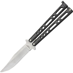 Benchmark Balisong Butterfly Knife High Carbon Stainless-Steel Blade/Black & Silver Alloy Handle SKU BM005