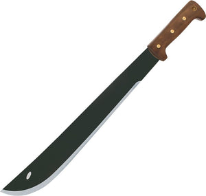 Condor El Salvador Machete w/Sheath Black Traction Coated 1075HC Steel Blade/Brown Wood Handle SKU CTK2020HCW