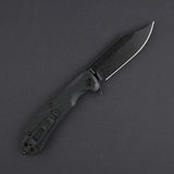 Daggerr Knives Powie Liner Lock Knife Black Stonewash 8Cr14MoV Stainless Blade/Black Texture ABS Handle SKU DGRPWFBKBW