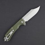 Daggerr Knives Powie Liner Lock Knife Stonewash 8Cr14MoV Stainless Clip Point Blade/OD Green Textured ABS Handle SKU DGRPWFOLSW