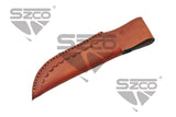 Spear Point Hunting Knife 7" Damascus Steel/Olive Wood Handle SKU DM-1012