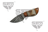 5" Damascus Wild Stag Skinner w/Sheath SKU DM-1249