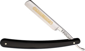 Dovo Inox Straight Razor 3/8" 1.4034 Stainless 24K Gold Plated French Point Blade/Black Plastic Handle SKU DOV15381387