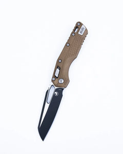 Microtech MSI Ram Lock Folding Knife Black M390MK Steel Blade/Dark Earth Polymer Handle SKU 210T-1PMDE