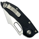 Microtech/Borka Blades Stitch Automatic Knife Spear Point Stonewash SS Blade/Black Alum. Handle SKU 169-10