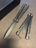 Butterfly Knife Black Stainless-Steel Blade & Handle SKU 170BK