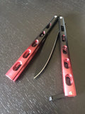 Butterfly Knife Black Stainless-Steel Blade/Black & Red SS Handle SKU 146BR