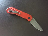 Red Automatic Knife Gray Titanium Coated SS Blade/Red Alum. Handle SKU 10-983RD