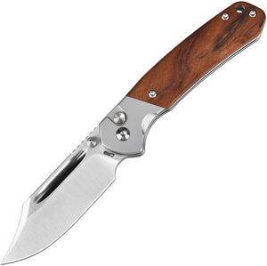 CJRB Bowie Pyrite Button Lock Knife AR-RPM9 SS/Rosewood Handle SKU J1942RW