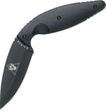 Ka-Bar TDI Law Enforcement Knife w/Sheath Black Powder Coated AUS-8A Stainless Blade/Black Zytel Handle SKU KA1482/1482