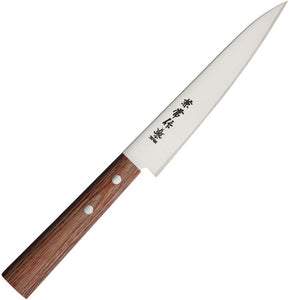 Kanetsune Petty Utility Knife 9.5" Overall DSR-1K6 HC Stainless Blade/Brown Plywood Handle SKU KC363