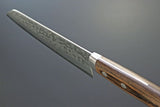 Kanetsune Sairyu Santoku Knife 11.63" Overall Damascus Steel Blade/Brown Wood Handle SKU KC370